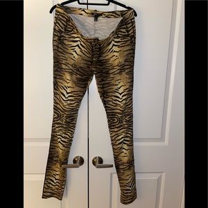 Animal print stretch pants